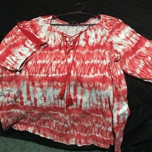 Tie dye plus size top